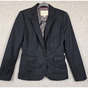 Banana Republic Blazer Womens 6 Navy Stretch Two Button Lined Jacket Pockets
